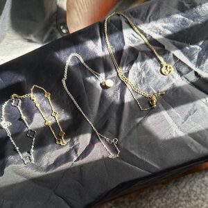 Elegant Gold and Silver Necklace Set